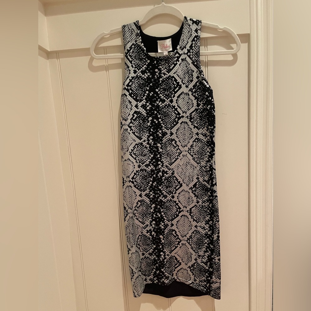 Parker snakeskin black / silver dress, never born w/ tag